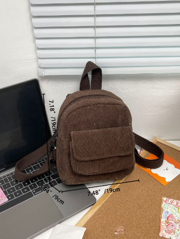 普段使いレディースリュック　コーデュロイ素材　ミニサックサック