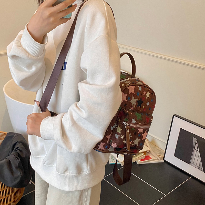 星柄レディースリュック 普段使いミニバックパック