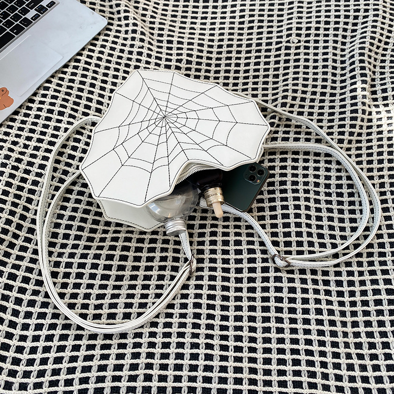 レディースリュック 蜘蛛の巣柄ショルダーバッグ 合皮レザー 普段使い女性用鞄