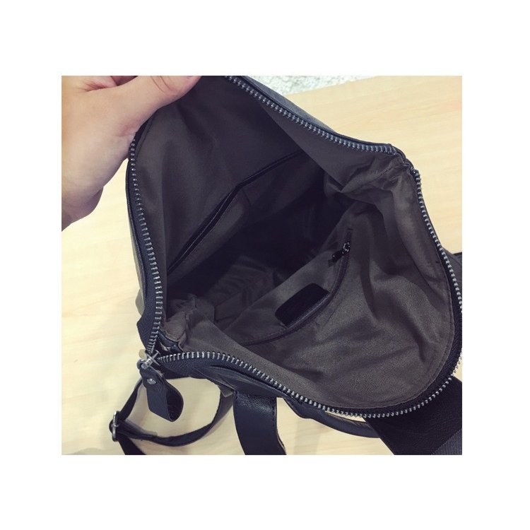 レディースリュック 普段使い対応 本革リュック 幾何学模様 黒色