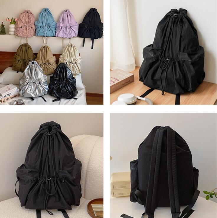 レディースリュック  普段使い大容量リュック 巾着型 全9色