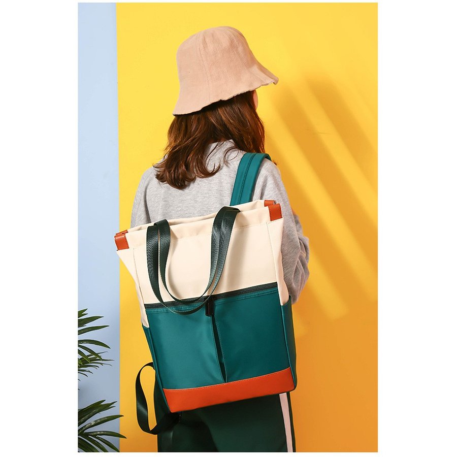 レディースリュック 普段使い配色 ナイロン軽量バッグ