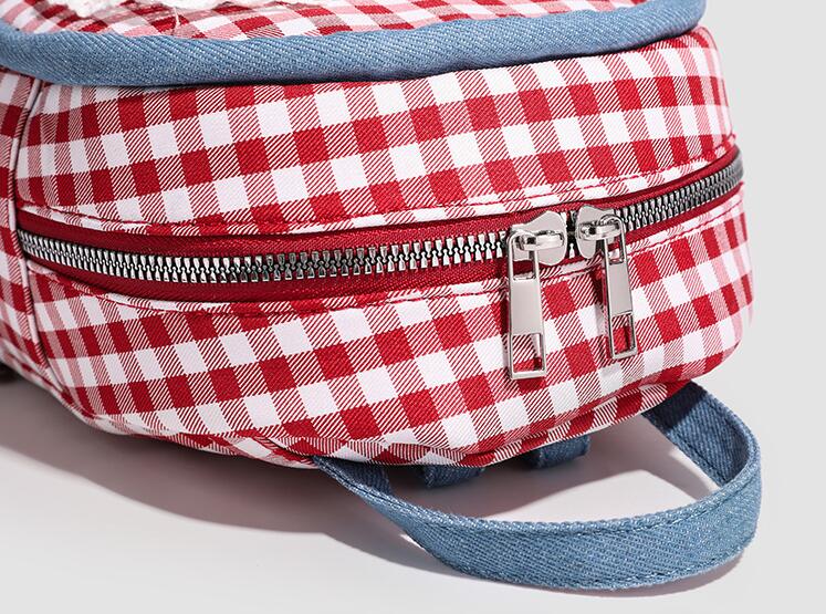 レディースリュック 普段使い かわいいギンガムチェック柄リュック