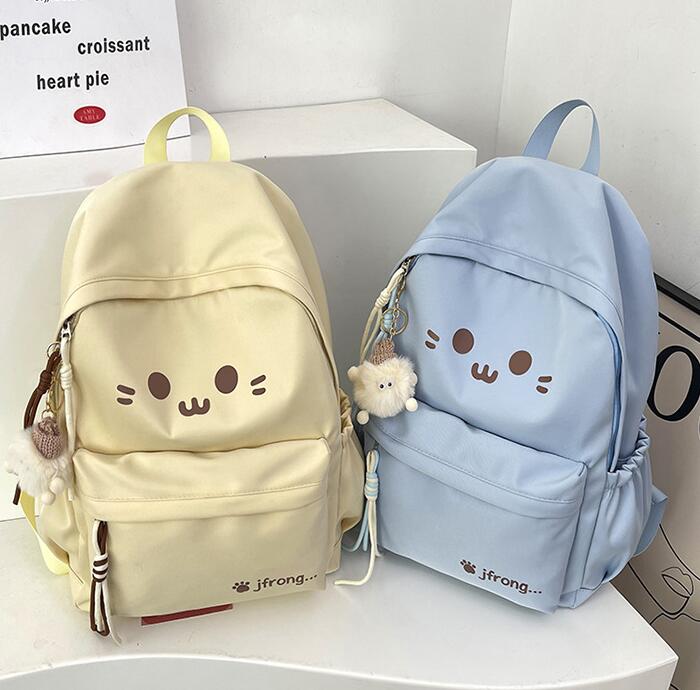 レディースリュック かわいい猫顔刺繍レディース普段使いリュック5色