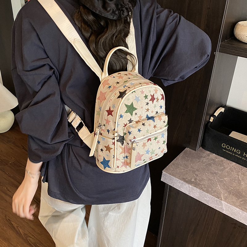 星柄レディースリュック 普段使いミニバックパック