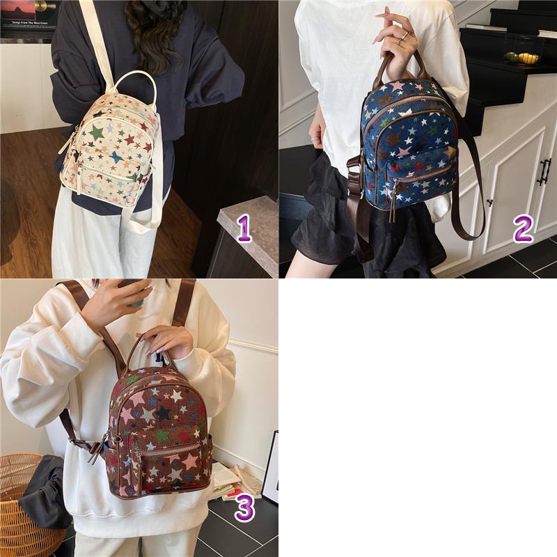 星柄レディースリュック 普段使いミニバックパック