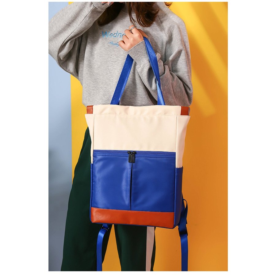 レディースリュック 普段使い配色 ナイロン軽量バッグ