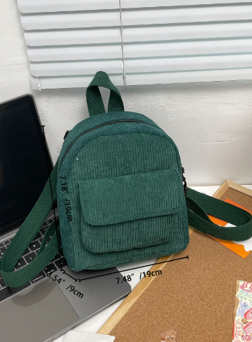 普段使いレディースリュック　コーデュロイ素材　ミニサックサック