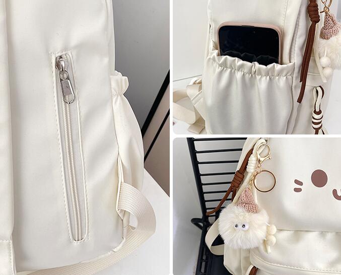 レディースリュック かわいい猫顔刺繍レディース普段使いリュック5色