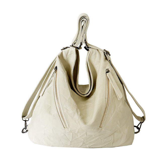 レディースリュック シワ加工 三通り 多機能バッグ 普段使い 大容量軽量