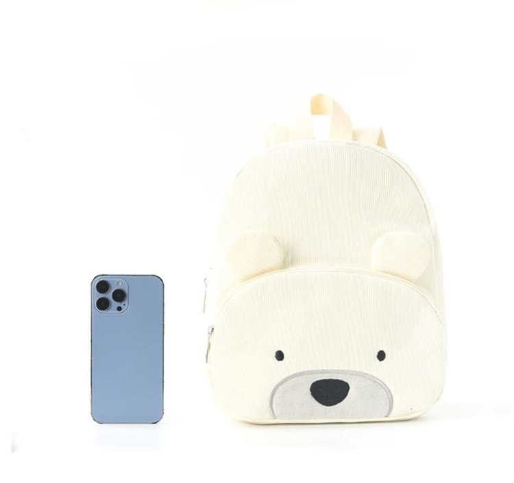 レディースリュック あったかコーデュロイくまさん柄普段使いリュック