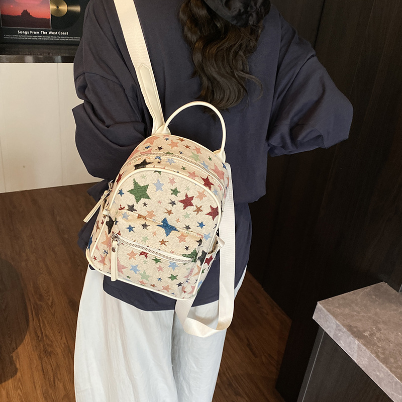 星柄レディースリュック 普段使いミニバックパック