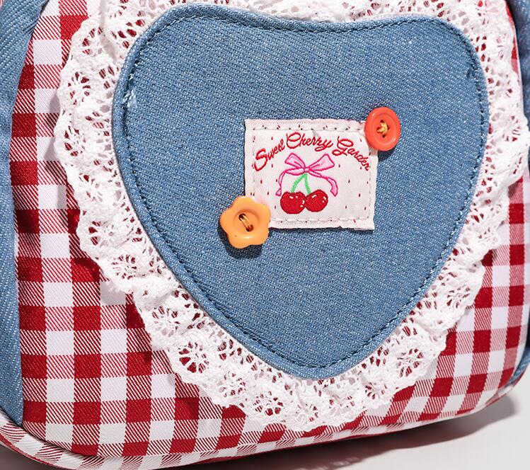 レディースリュック 普段使い かわいいギンガムチェック柄リュック