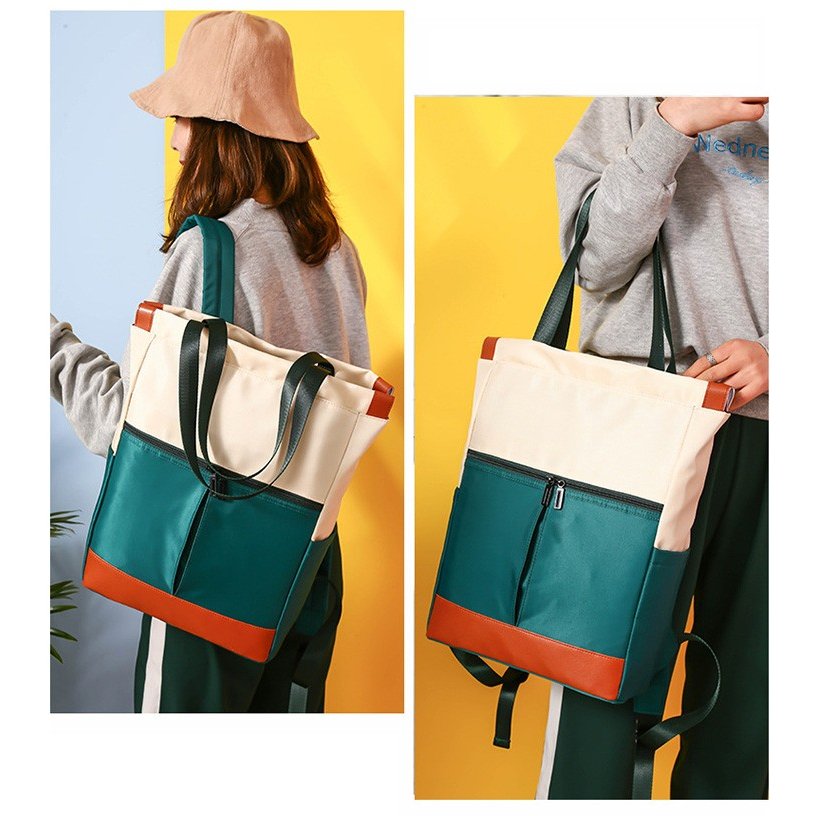 レディースリュック 普段使い配色 ナイロン軽量バッグ