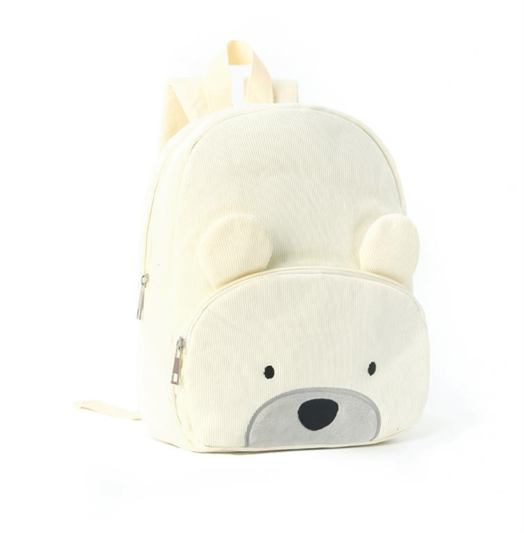 レディースリュック あったかコーデュロイくまさん柄普段使いリュック