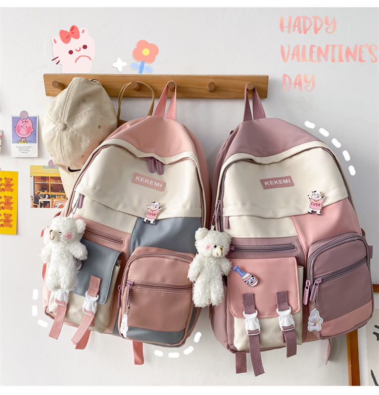 普段使いレディースリュックサック可愛いカラー配色大容量