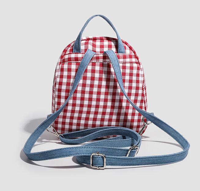 レディースリュック 普段使い かわいいギンガムチェック柄リュック