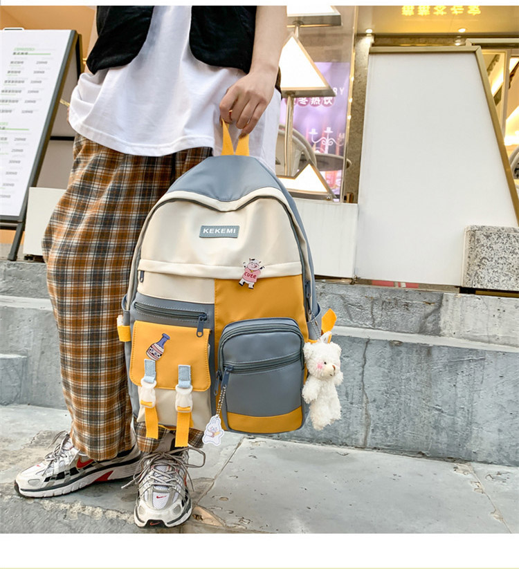 普段使いレディースリュックサック可愛いカラー配色大容量