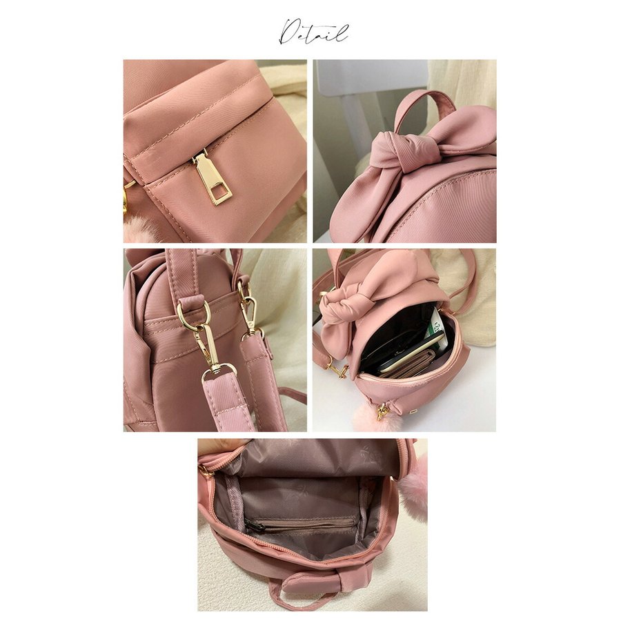 レディースリュック 旅行用小さめリボン付き