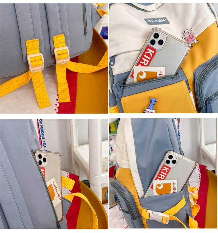 普段使いレディースリュックサック可愛いカラー配色大容量