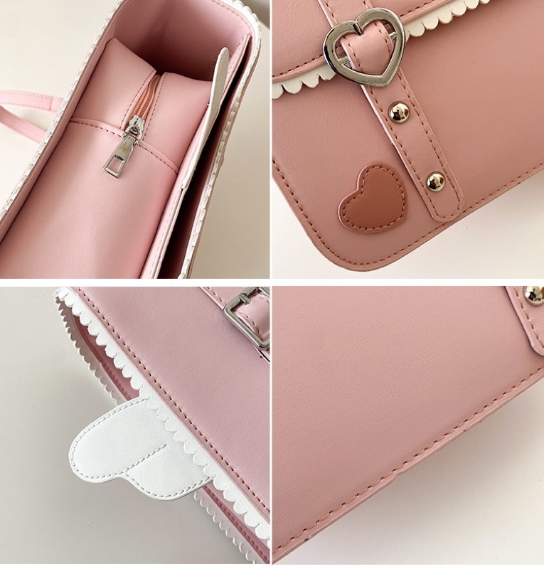 レディースリュック 可愛いハート十字柄三通り普段使いリュック