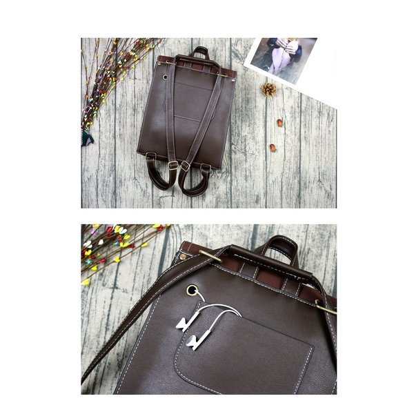 レディースリュック 普段使い革製 編み上げ風リュック