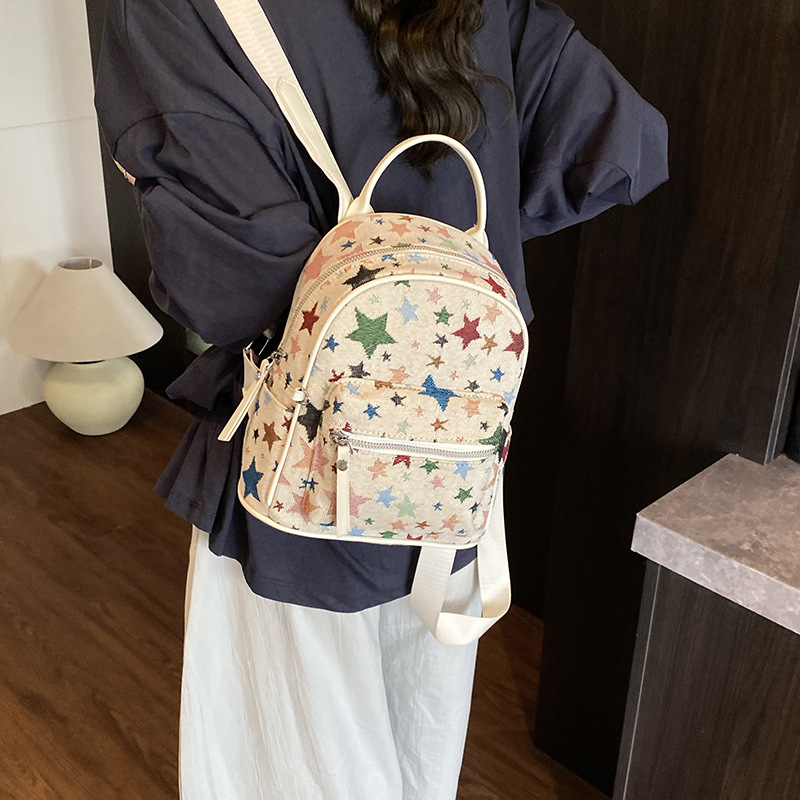 星柄レディースリュック 普段使いミニバックパック