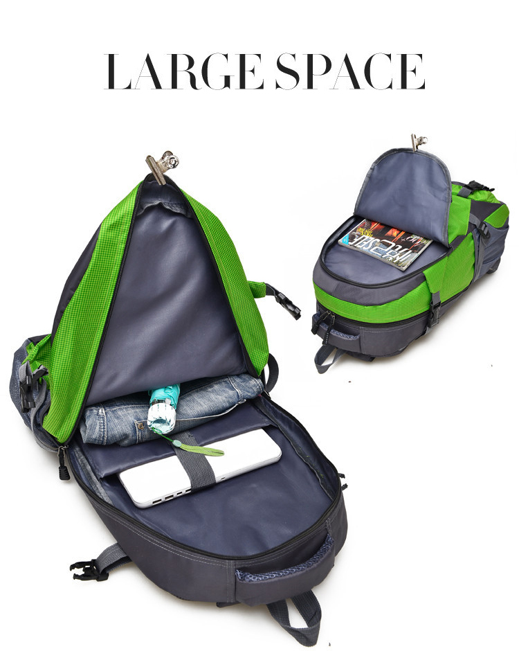 レディースリュック 登山用大容量撥水背負い鞄 男女兼用多収納旅行かばん