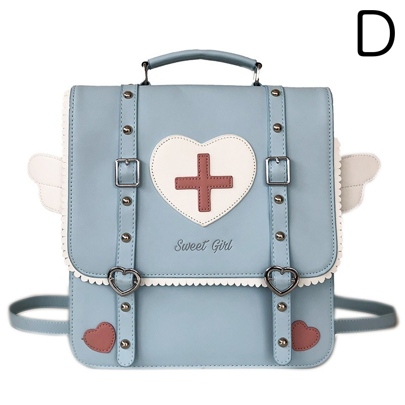 レディースリュック 可愛いハート十字柄三通り普段使いリュック