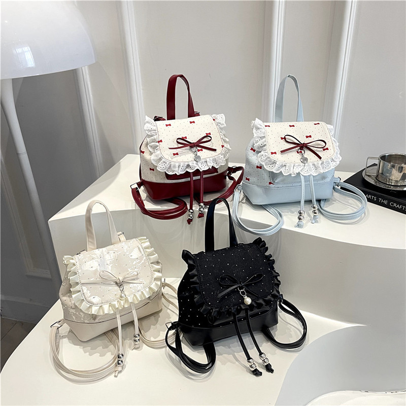 レディースリュック 旅行用多機能 フリル付き 4色展開