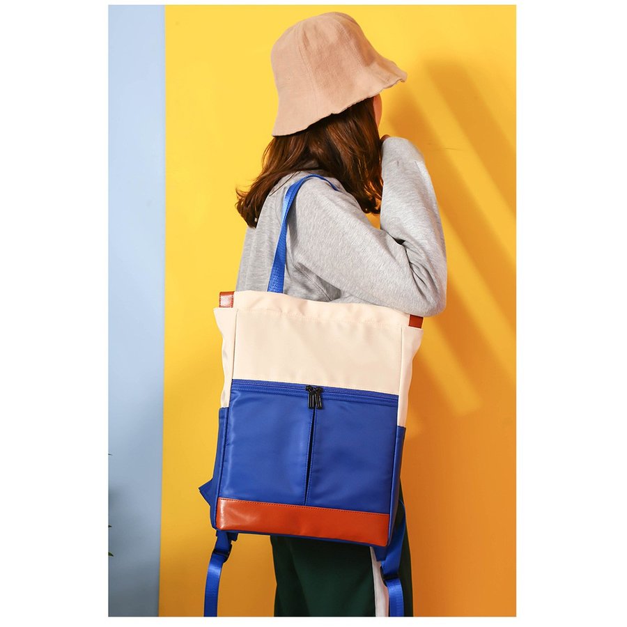 レディースリュック 普段使い配色 ナイロン軽量バッグ