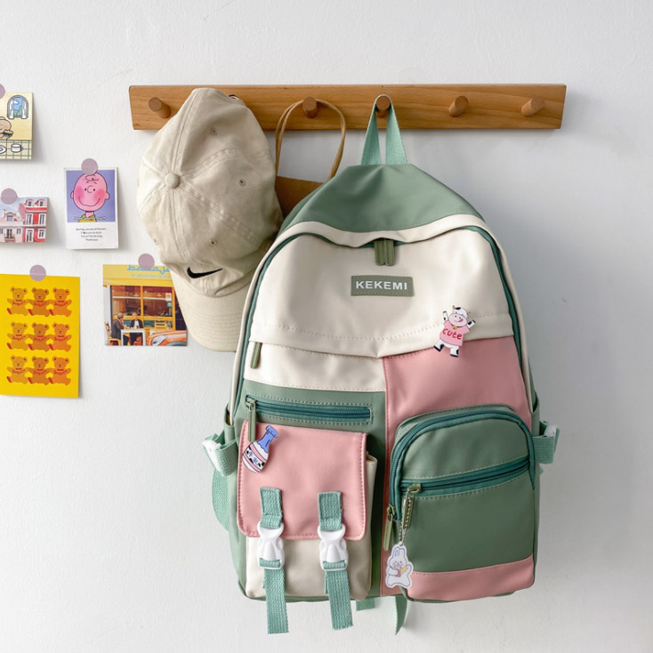 普段使いレディースリュックサック可愛いカラー配色大容量