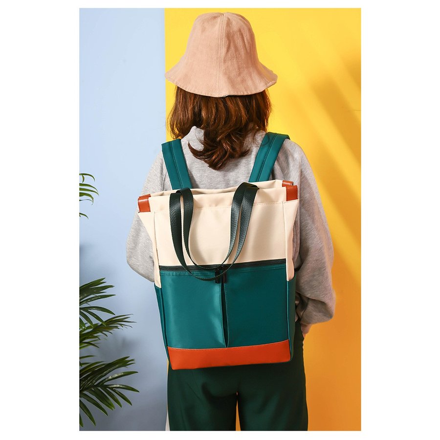 レディースリュック 普段使い配色 ナイロン軽量バッグ