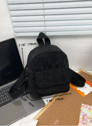 普段使いレディースリュック　コーデュロイ素材　ミニサックサック