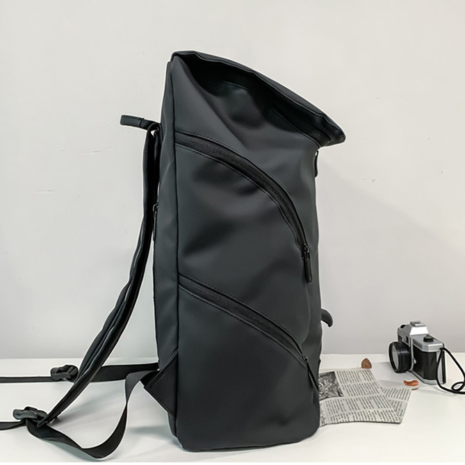 レディースリュック 普段使い大容量撥水加工男女兼用黒色背負い鞄