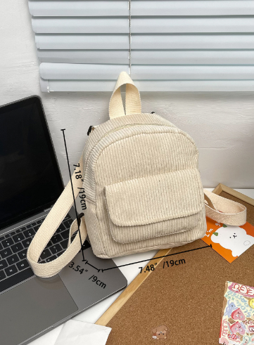 普段使いレディースリュック　コーデュロイ素材　ミニサックサック