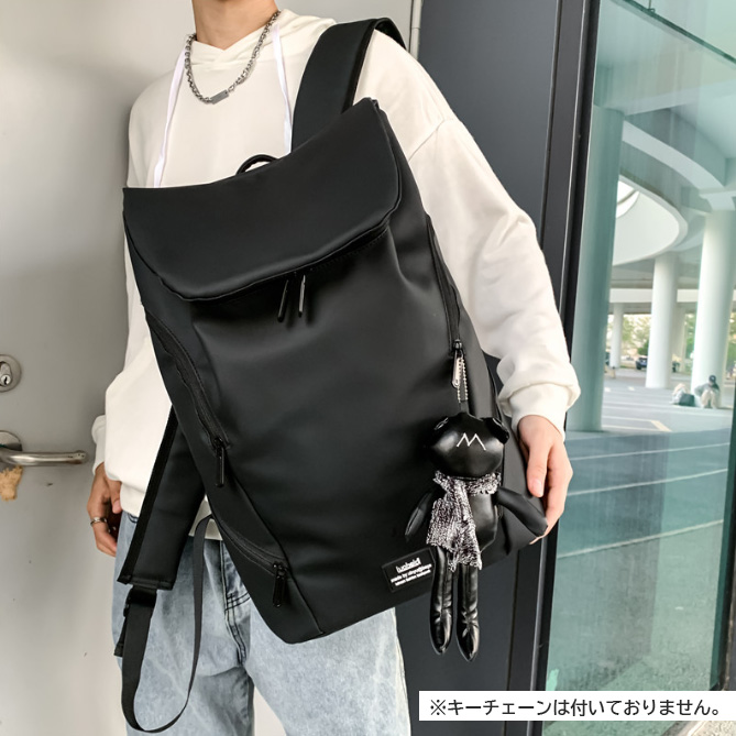 レディースリュック 普段使い大容量撥水加工男女兼用黒色背負い鞄