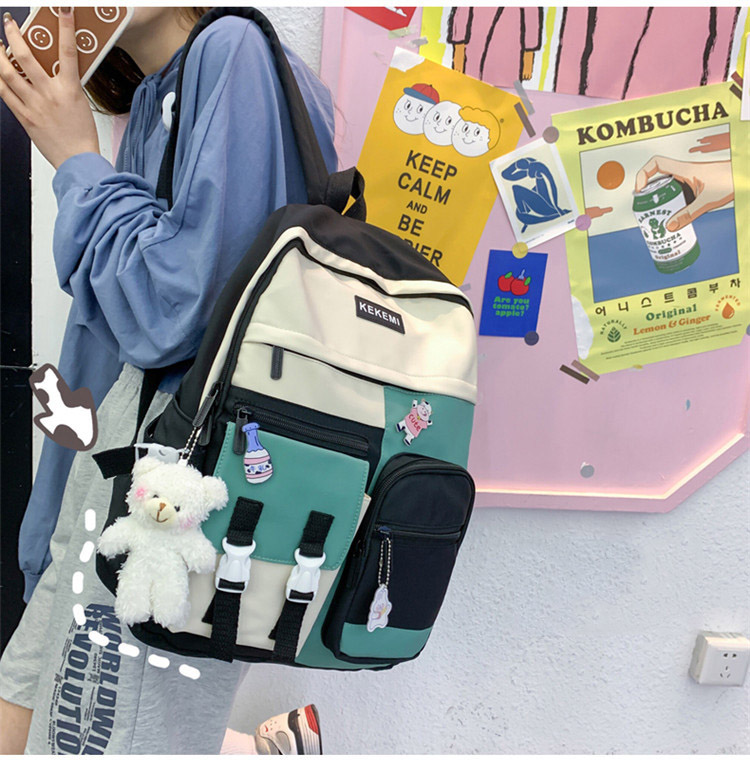 普段使いレディースリュックサック可愛いカラー配色大容量