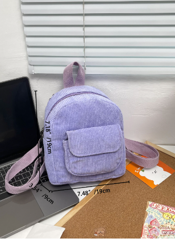 普段使いレディースリュック　コーデュロイ素材　ミニサックサック