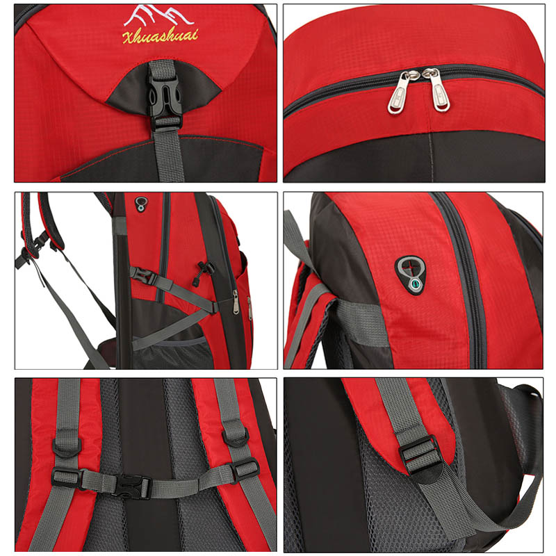 レディースリュック 登山用大容量防水仕様40L60L反射テープ付き男女兼用