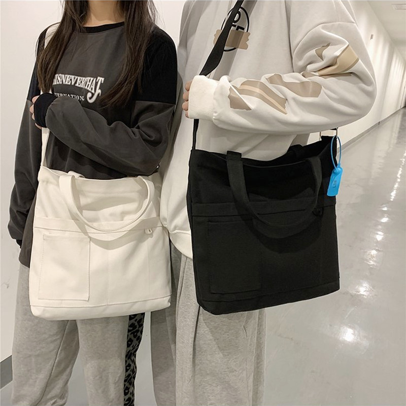 サコッシュ 多機能ポケット付き帆布サコッシュバッグ