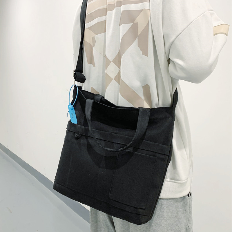 サコッシュ 多機能ポケット付き帆布サコッシュバッグ