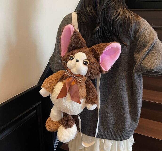 ナイロン製 犬ぬいぐるみ斜めがけサコッシュバッグ
