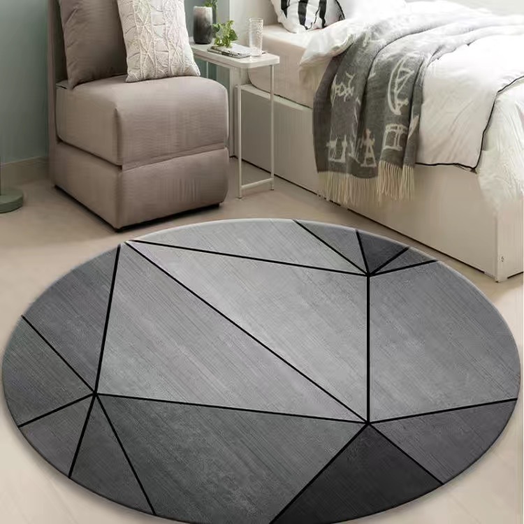 絨毯 抽象幾何学模様の現代的円形ラグ