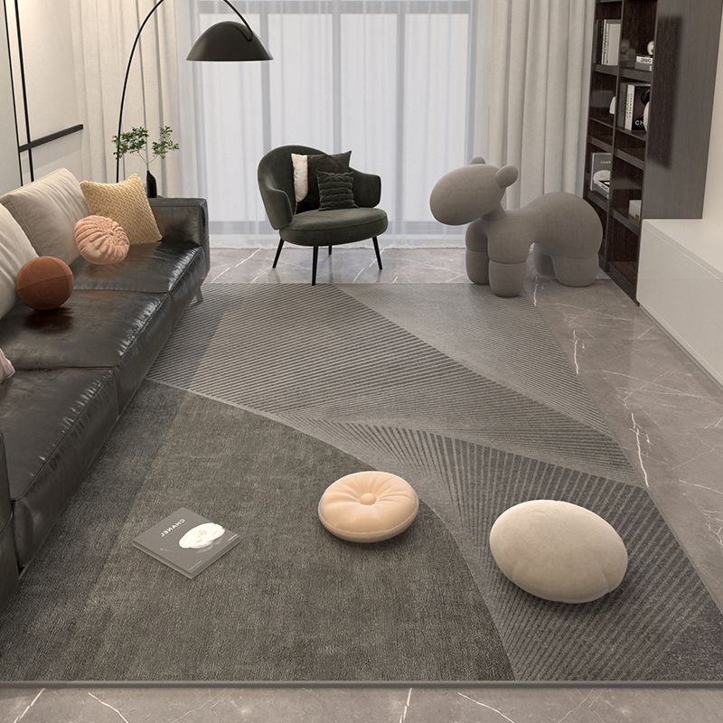 絨毯 幾何学模様切り替えデザイン　リビングラグ