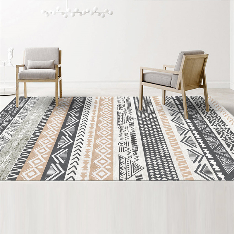 絨毯 民族柄幾何学模様のモダン　リビングラグ