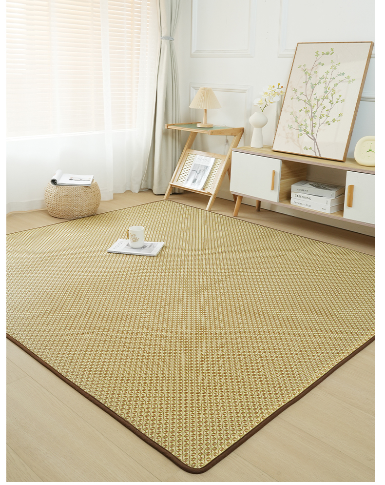 天然素材の花模様ラグ