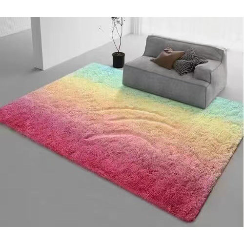 絨毯 グラデーション柄ふわふわシャギー　リビングラグ