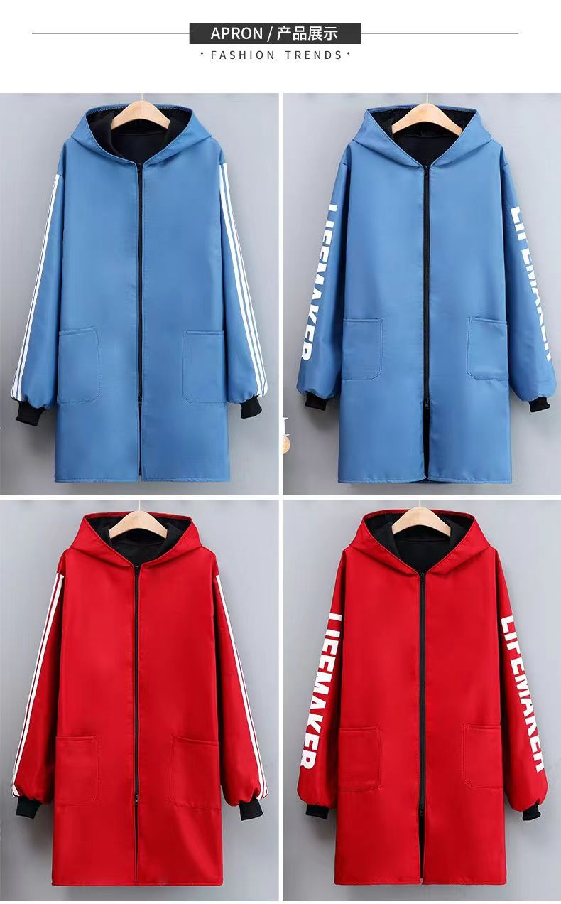 作業着 多機能防寒長袖ファスナー付き頭巾型作業服