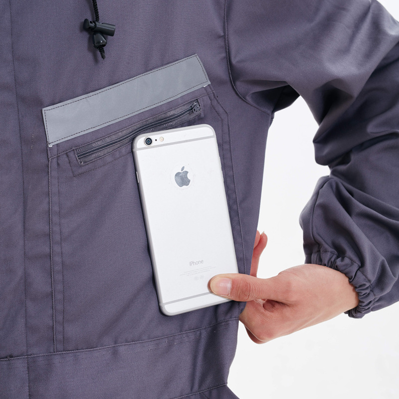 作業着 反射材付き長袖作業つなぎ服